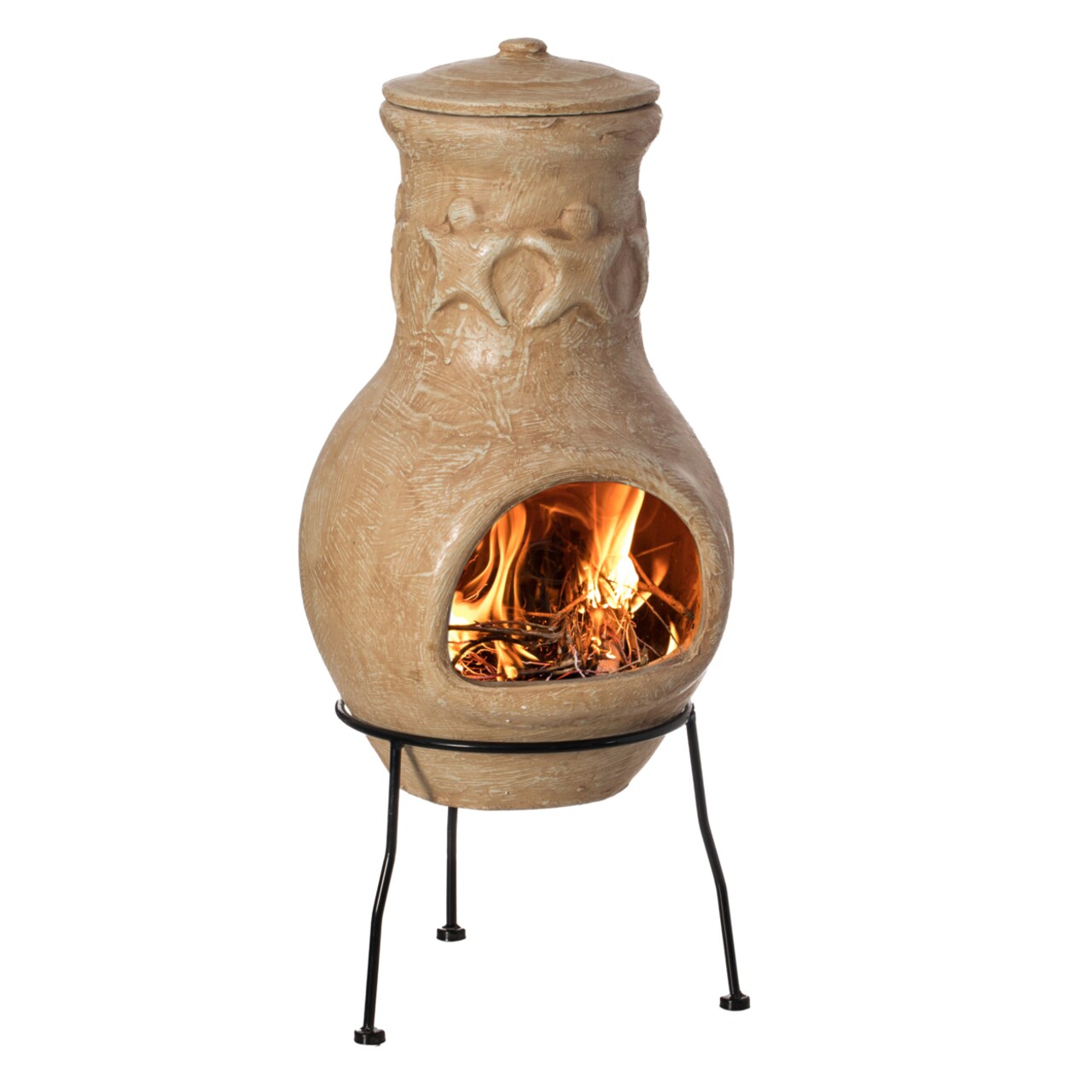 Clay chiminea with grill hotsell